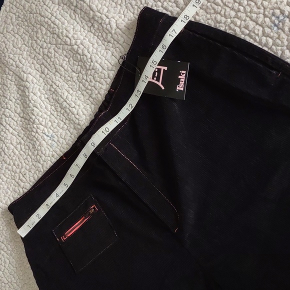 NWT TSUKI Market Size 34 Mischief Corduroy Trouser Spellout Leg Pants - Picture 8 of 15